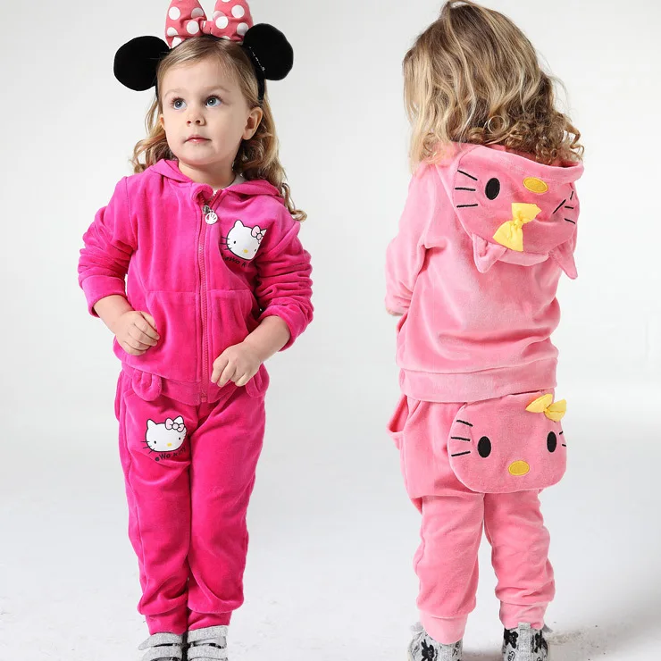 

HI&JUBER Children Clothing Sets Baby Girls Spring and Autumn Cartoon Cute 2 Pcs Suit Toddler Girl Clothes