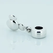 Аутентичные 925 стерлингового серебра Шарм бисера Твердый значок мыши Висячие бусины для изготовления ювелирных изделий Подходит браслет шармы