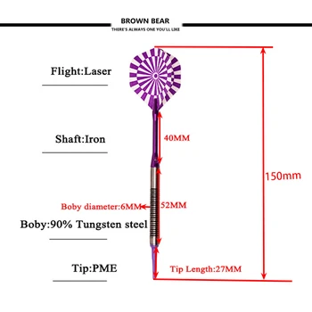 

Electronic Darts 90% Professional Tungsten Darts 18g Darts 2BA Purple Color Laser Dart Flights Electronic Soft Tip Darts