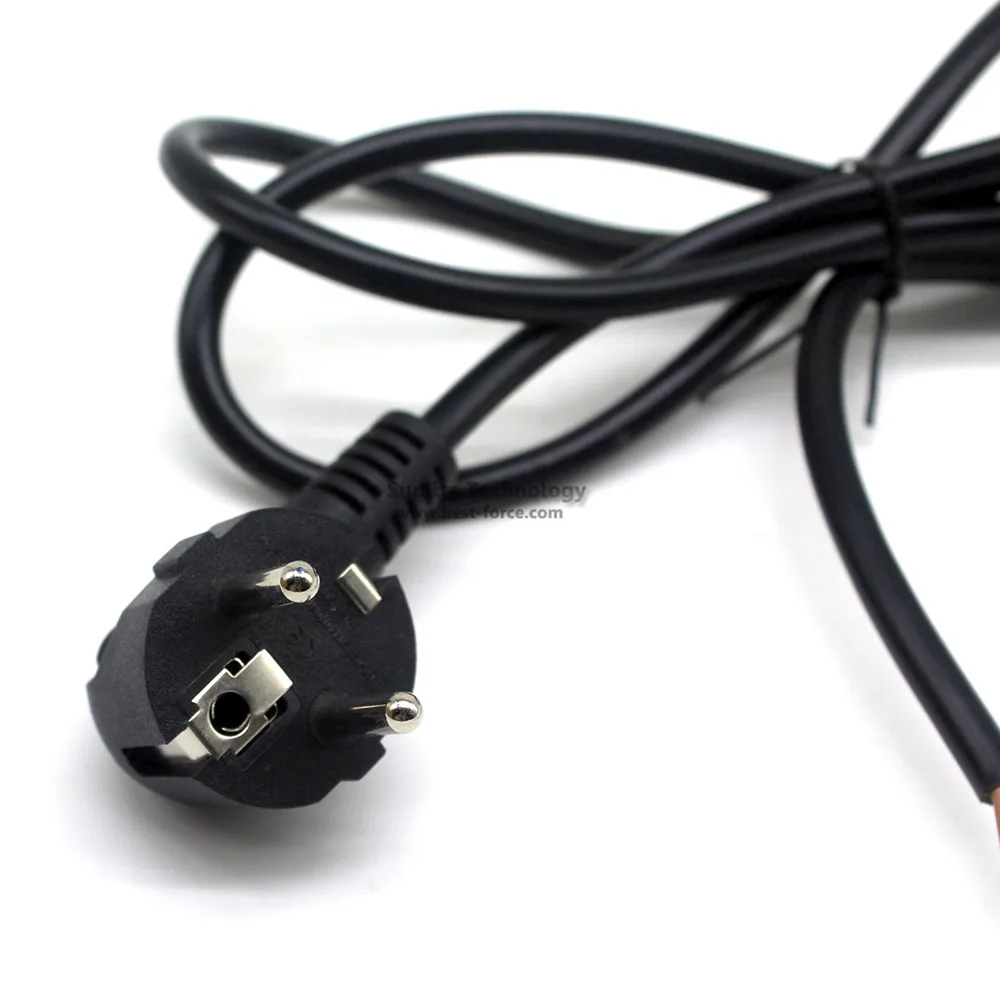 Электрический проводной кабель, шнур питания, штепсельная вилка европейского стандарта с 1,5 м, 1,8 м, 250 В, 18AWG и 3pin, стандартный штепсель, шнур питания, провод, электрический кабель