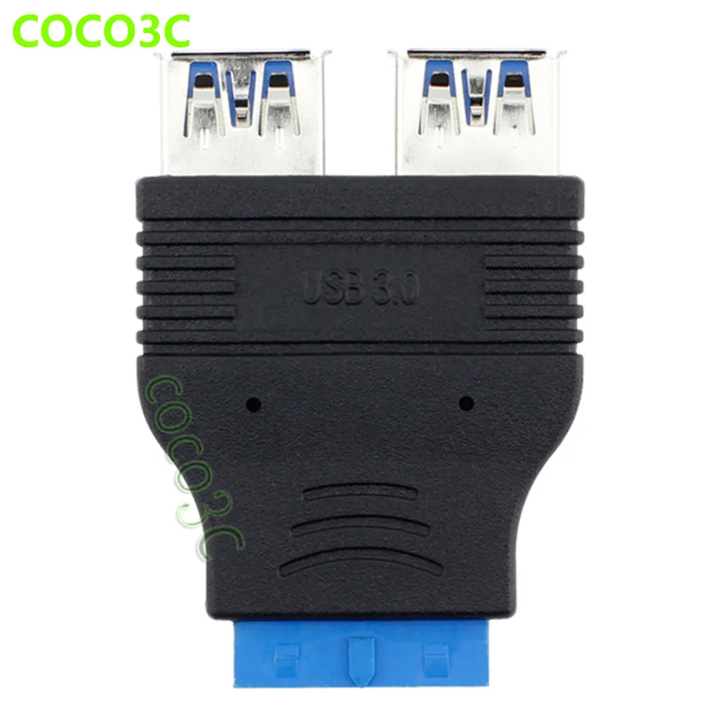 19pin USB 3,0 pin Женский Разъем для двойной USB3.0 женский порт конвертер карта 20P на 2 порта usb3.0 адаптер