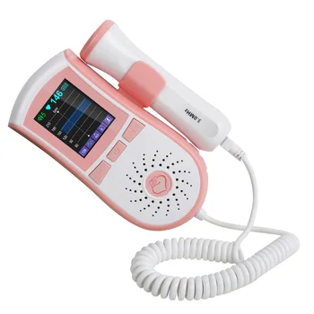 

Fetal Doppler Pink Fetal Heart Rate Detection Device Easy to use for Home FHR Portable Ultrasonic Diagnostic Baby LCD Screen