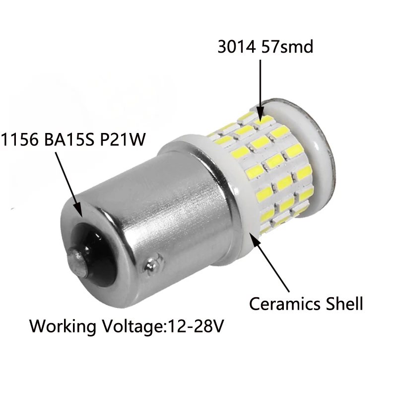YCCPAUTO-1156 BA15S P21W LED ����, 3014 LED �ڵ��� ���� ����� �ڵ� ���� ������ ���� DRL ǻ�� ȭ��Ʈ 6000K 12V 24V, 2 ��