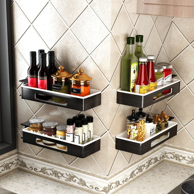 Кухонный стеллаж для хранения, съемный стеллаж для хранения в ванной, алюминиевый материал, кухонные принадлежности для ванной, гаджеты