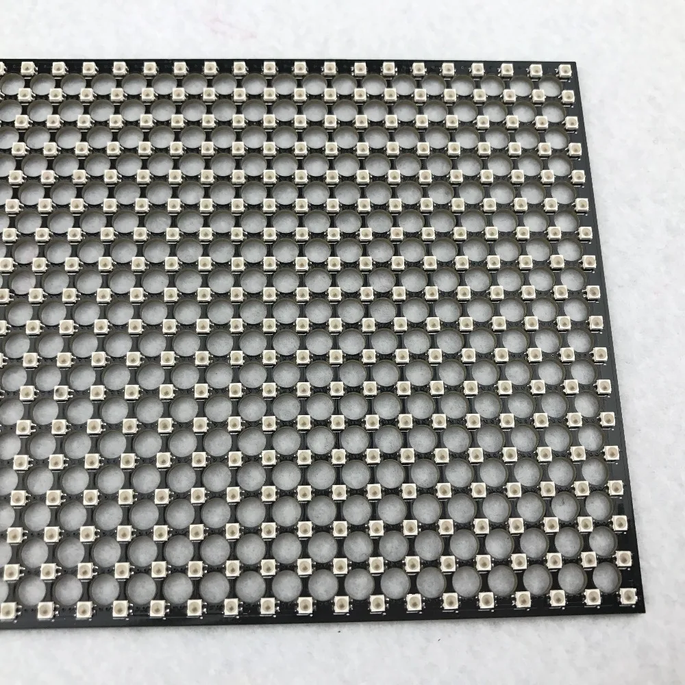 P5mm P9823F IC; SMD 18*32 пикселей светодиодный адресуемый жесткий панельный светильник, размер: 90 мм* 160 мм, DC5V вход; Черная печатная плата