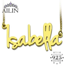 Nombre Personalizado Collar de Oro al por mayor Pequeña Placa de Estilo Retro Colgante Nombre Joyería Día de San Valentín