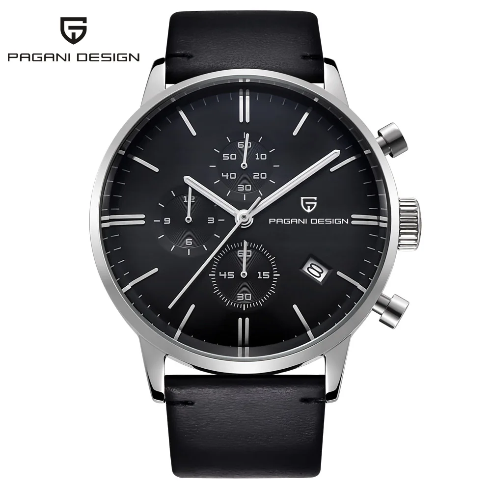 

2019 New Trend Mens Business Wrist Watch Luxury Design Waterproof Japanese Seiko VK67 Movement Quartz Men Fashion Watches Black