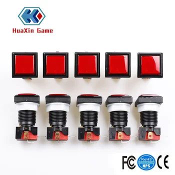 

10 Pcs/Lot 33mm Square Illuminated Arcade Push Button With 5V LED Lamps Microswitch For Mame Jamma Projects Arcade Video Machine