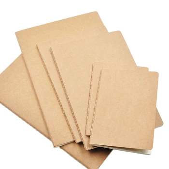 

1Pcs Cowhide Paper Notebook Blank Notepad Book Vintage Soft Copybook Daily Memos Kraft Cover Journal Notebook