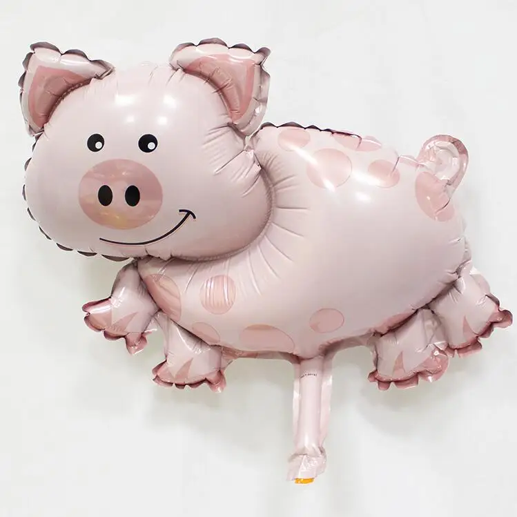 

4pcs/lot Pink Pig Cow air Foil Balloons safari theme party Hawaii farm Pet Children's birthday party supplies kids toy Animal