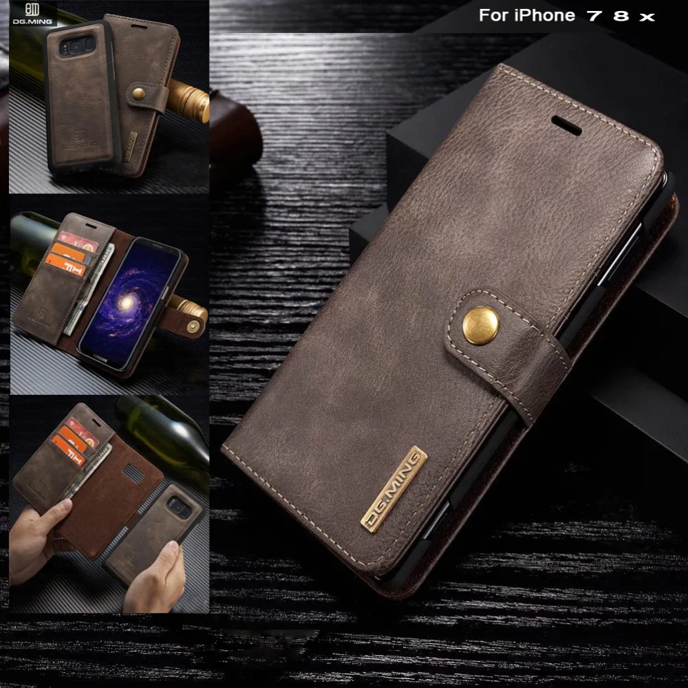 

Sinbeda Luxury Original Leather Case For iPhone X 8 Plus Case Wallet Magnetic Phone Bag Case For iPhone 5 6 7 Plus Cover Case