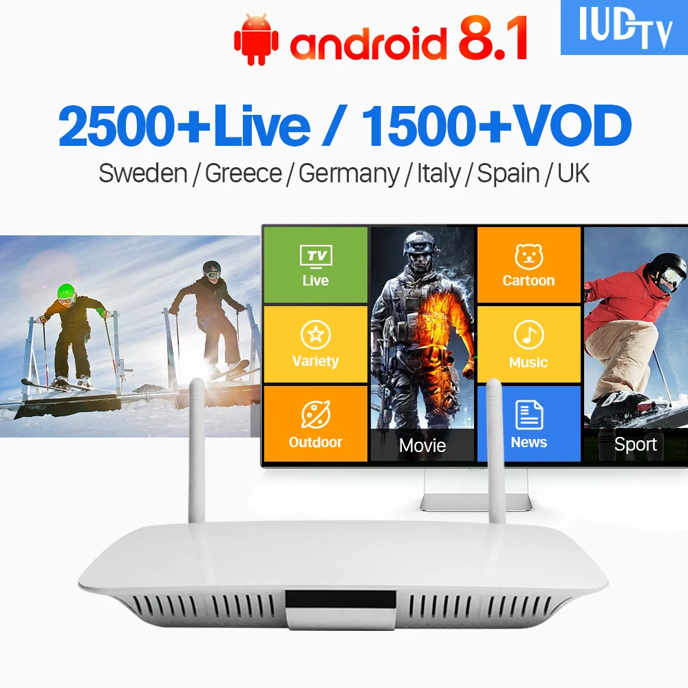 

Leadcool Q1404 IUDTV IPTV Subscription 2G 16G 4K 1 year Code IPTV Swedish UK India Turkish Arabic Germany box