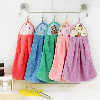 

47 pcs/lot Cartoon Towel bathroom Kitchen hanging wipe bath towel beach towel multifunction soft plush fabric hand towel