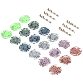 

18Pcs 1Inch Radial Bristle Disc Brush + 6 Mandrel Rotary Adapter Shank:3Mm