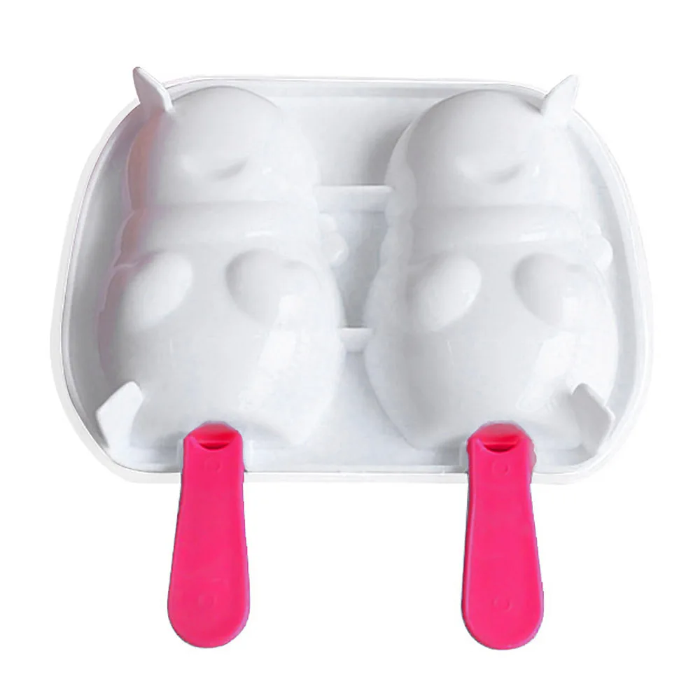 

2Pcs/Set Cute Mini Popsicle Mold Tray Pan Snowman/Rabbit Ice Cream Frozen Maker