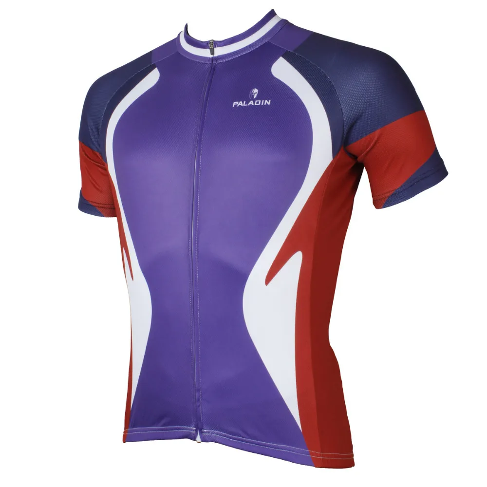 New Men's Polyester Short Sleeve Cycling Jersey Purple / Red Breathable Ciclismo Ropa Size S TO