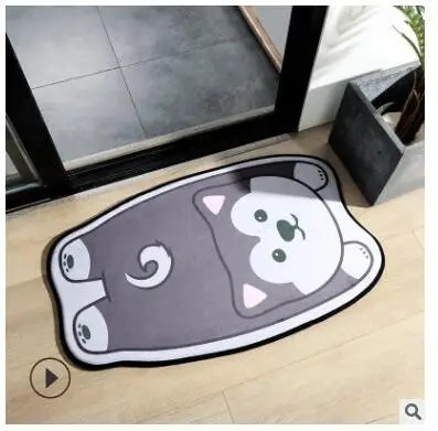 

New ins cartoon animal modeling home carpet floor mat home flannel bathroom door waterproof absorbent pad
