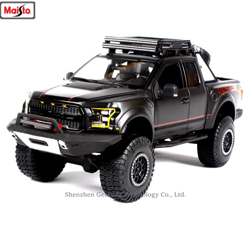 

Maisto 1:24 2017 Ford F150 pickup raptor alloy super toy car model For with Steering wheel control front wheel steering toy