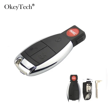 

OkeyTech 3+1 Button Smart Remote Car Key Shell Case For Mercedes Benz MB C E ML S SL SLK CLK Battery Clip Emergency Blade Cover