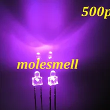 500 шт 2 мм круглые розовые ультра яркие светодиодные лампы водная прозрачная линза Розовый Светодиодный