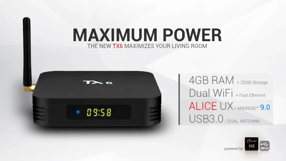 TX6 ТВ коробка Android 9,0 4K приемник Алиса UX USB3.0 и 1 месяц америкаго Бесплатные IPTV услуги для Чили Перу телеприставка
