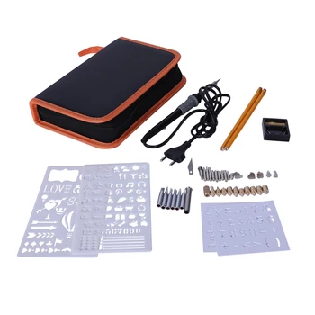 

Eu Plug Wood Burning Kit,46Pcs Professional Pyrography Pen Set 60W/110V Temperature Adjustable On-Off Switch Tool