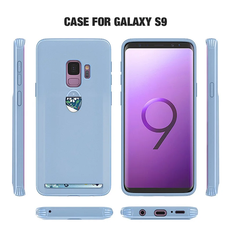 Мягкий чехол из ТПУ для Galaxy S9 Plus с карманом карт цветные гелевые чехлы конфетами