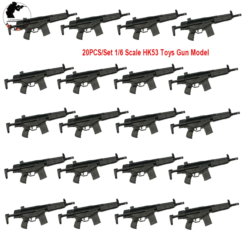 

20PCS/P 1:6 Scale Rifle Gun carbines gun mold HK53 send gun rack Assembly Weapon Accessories Toy Gun Model F 12" Soldier Figure