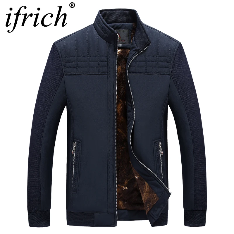 IFRICH/зимняя мужская куртка теплая Повседневная парка хлопковая тонкая Мужская