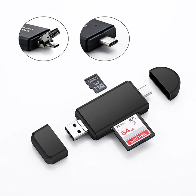 YC310 Mini 3 в 1 OTG Смарт-кардридер usb type C SD Kart Micro TF кардридер для ноутбука компьютер