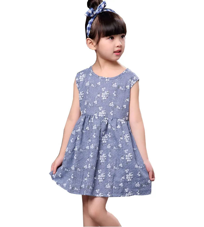 

Children 's clothing summer floral new 100% cotton kids Korean printing sleeveless girls dress