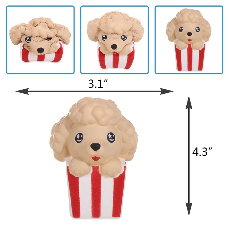 Мило попкорн собака медленно расправляющиеся мягкие игрушки Моделирование Ароматические мягкие для сжатия игрушка стресс рельефа