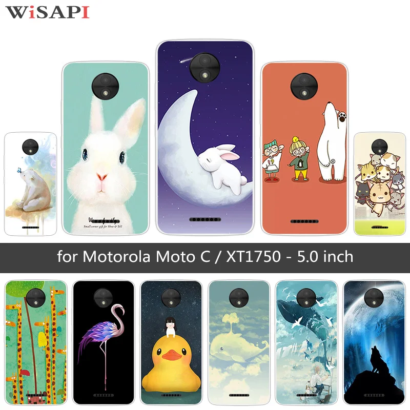 Чехол для Motorola Moto C чехол 5 0 дюйма TPU прозрачный силиконовый XT1750 XT1754 милый с