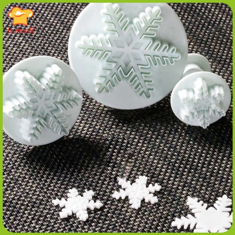 

Fondant cake mold Christmas snow mold mould snowflake spring Fondant Tools 3pc dress