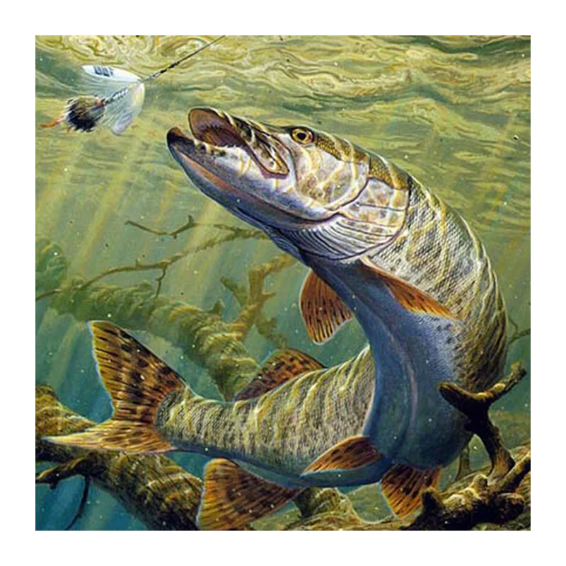 DIY Diamond Painting Animal Diamond Cross Stitch Crystal Round Diamond Sets Full Diamond Embroidery Fish Mosaic Kits 1