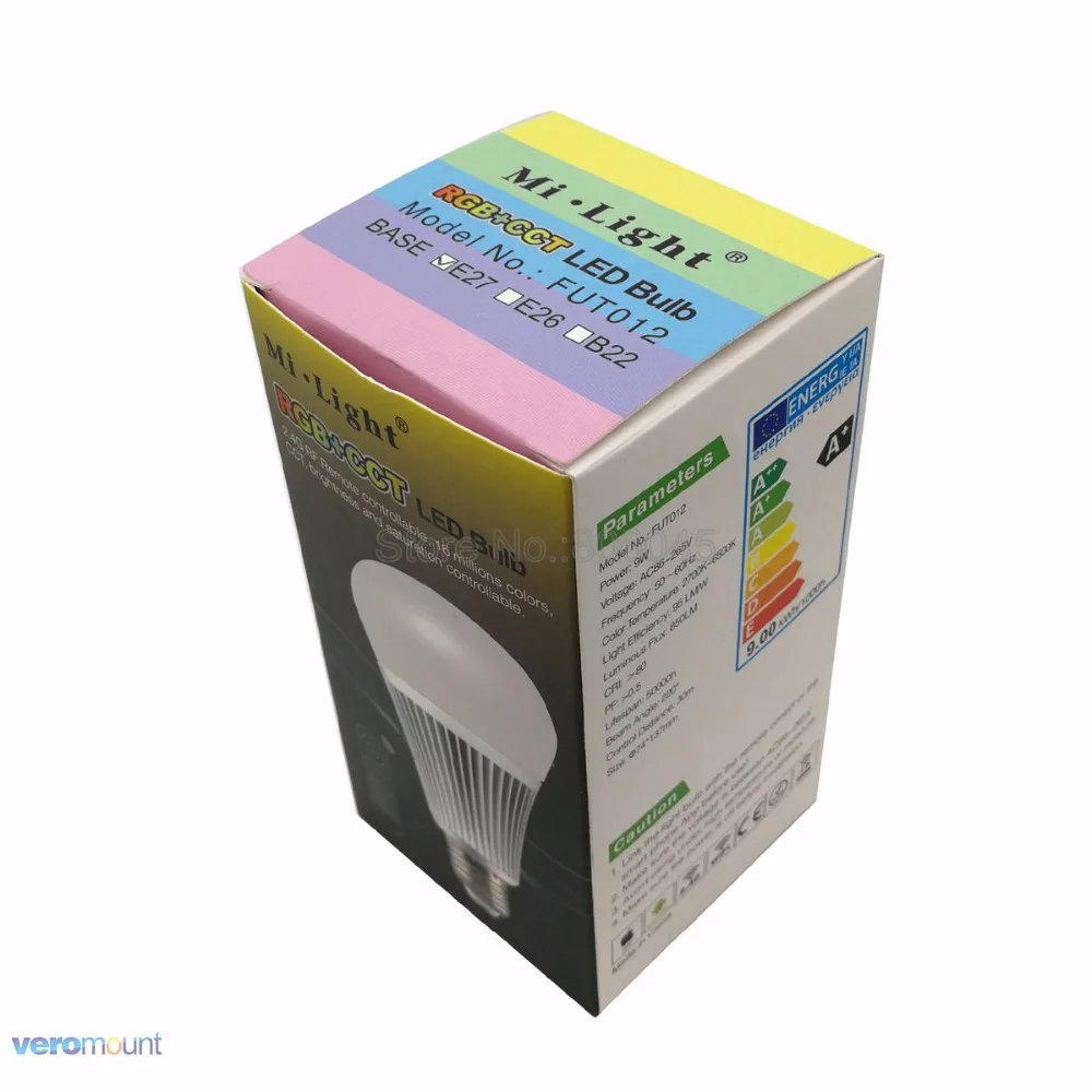 MiLight E27 9 Вт RGB+ CCT Светодиодный прожектор лампы FUT012 110V 220V Полный Цвет дистанционного Управление WiFi смарт-лампы в виде Совместимость 4-Зона дистанционного управления