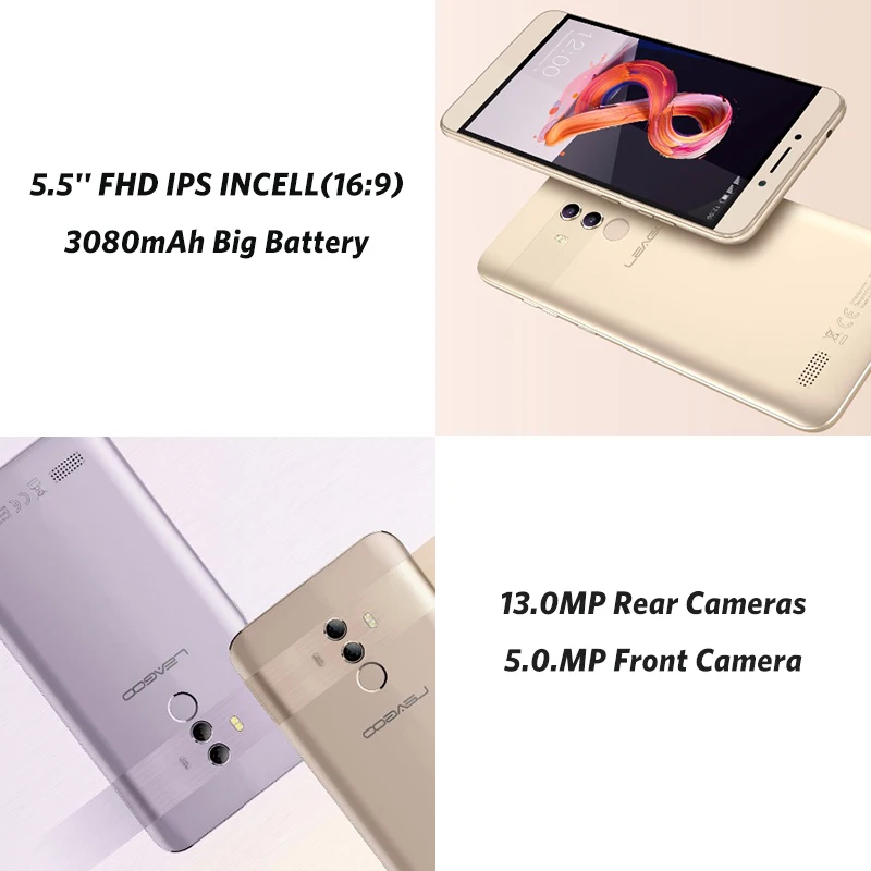  LEAGOO T8s 5.5'' FHD Incell screen Mobile Phone Android 8.1 MTK6750T Octa Core 4GB 32GB 13MP Dual C