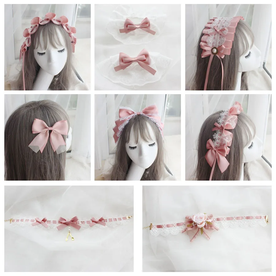 

Lullaby Cream Gold Anne's Breakfast Lolita Accessories Small Hairband with Sleeve Side Clip KC