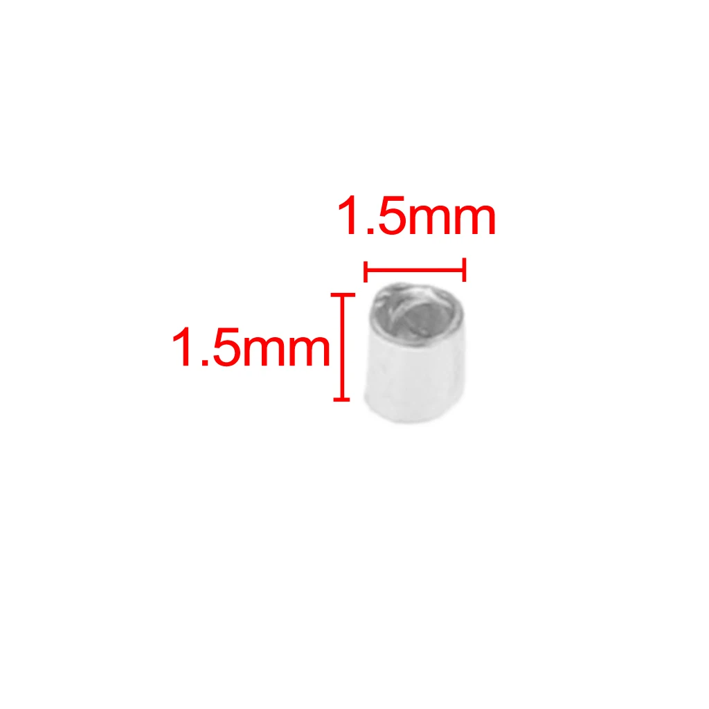 Lot 1200pcs 1.5mm Tube Crimp End Spacer Beads Cord Jewelry Finding DIY