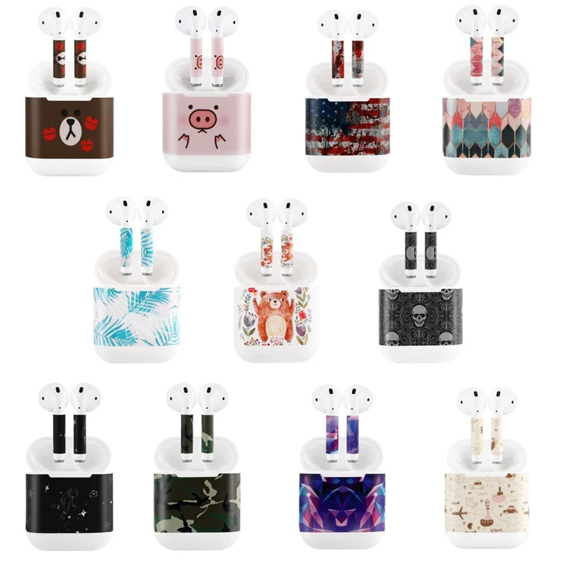 

Fashion for AirPods Sticker for Apple Wireless Bluetooth Headset Frosted Protective Film Personality Street Camouflage