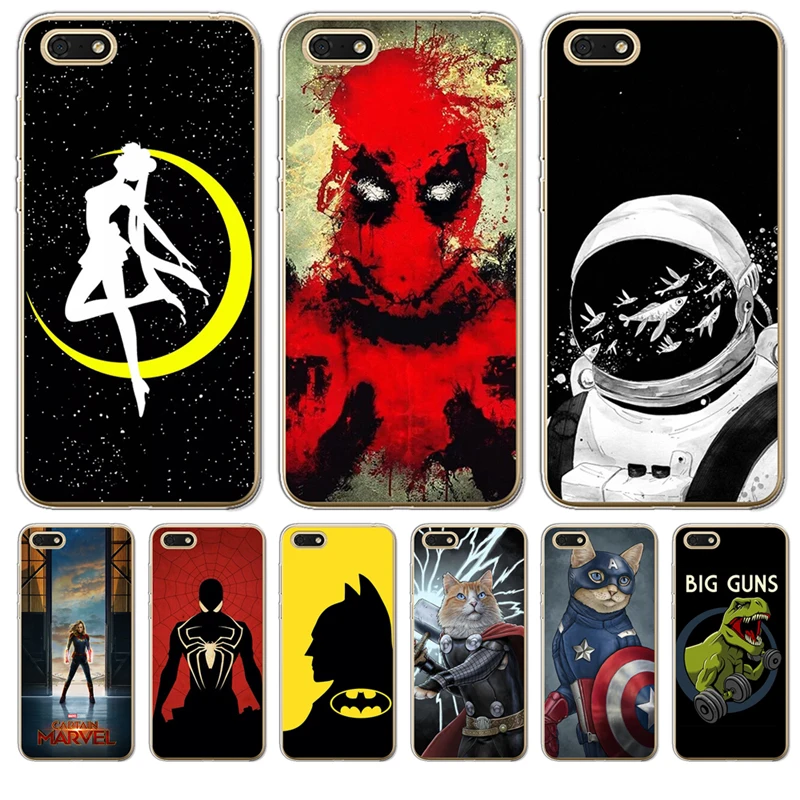 Phone Case Cover For Huawei P8 Lite 2017 P9 P10 P20 Pro Plus P Smart Mate 9 10 20 Honor 6A 6X 7 7X 7C TPU Deadpool cat Silicone |