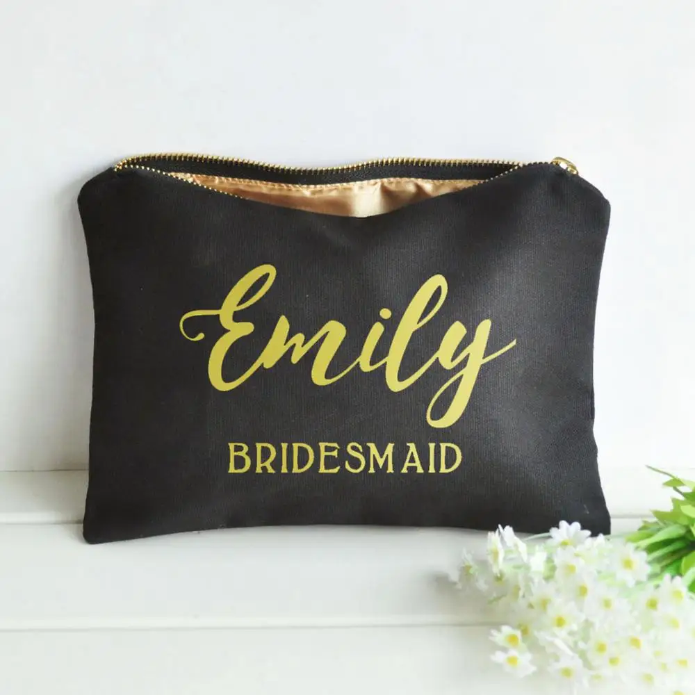 

Personalised Bridesmaid Gift Make Up Bag,Bridesmaid Gift,Wedding Thank you Gift,Gift for Bridal Party,Makeup Cosmetic Bags