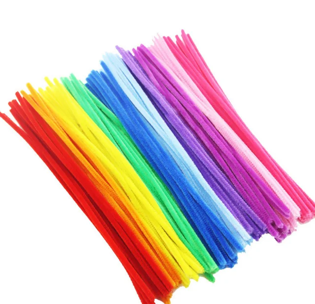 100pcs Bendaroos Chenille Sticks For Craft Children Kid Pipe Cleaner