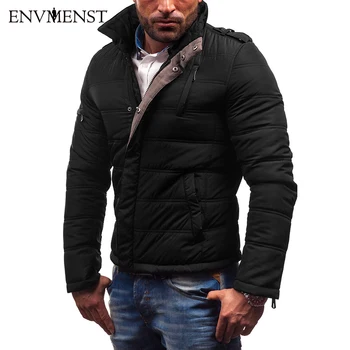 

Envmenst New Style Thick Parka Jacket Men Casual Stand Collar Slim Fit Winter Jackets Fashion Warm Zipper Parkas Coats