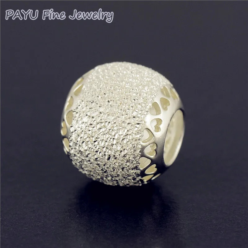 

Payu High Quality Pure 925 Silver Glittering Hearts Charm Bead Fit Bracelets Bangles breloque pour fabrication bijoux
