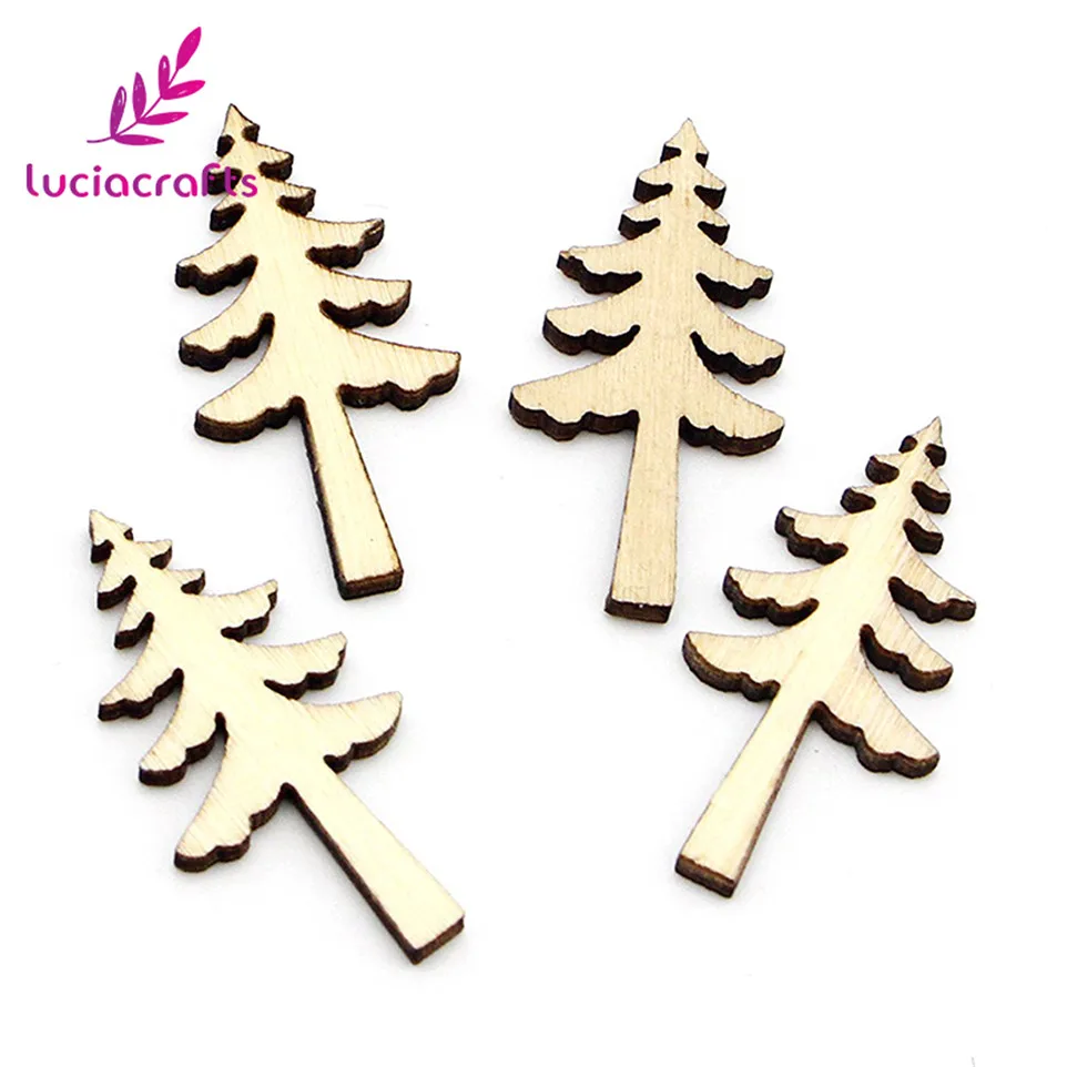 Lucia crafts 50 шт./партия 17-35 мм деревянный кулон с рождественскими мотивами для рождественской елки Украшение DIY E0706