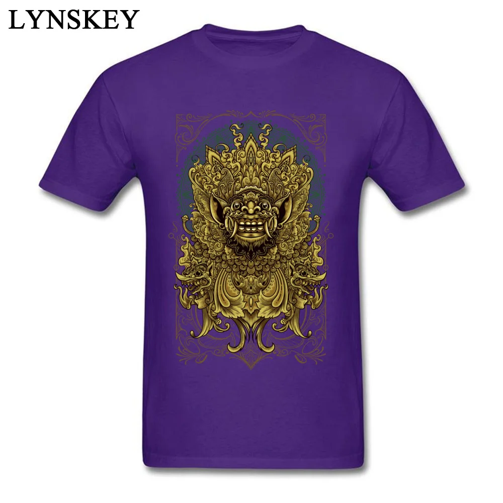 Men T Shirts Retro Custom Tops T Shirt Autumn 100% Cotton O-Neck Short Sleeve Normal Balinese Barong Reanimation Clothing Shirt Balinese Barong Reanimation purple