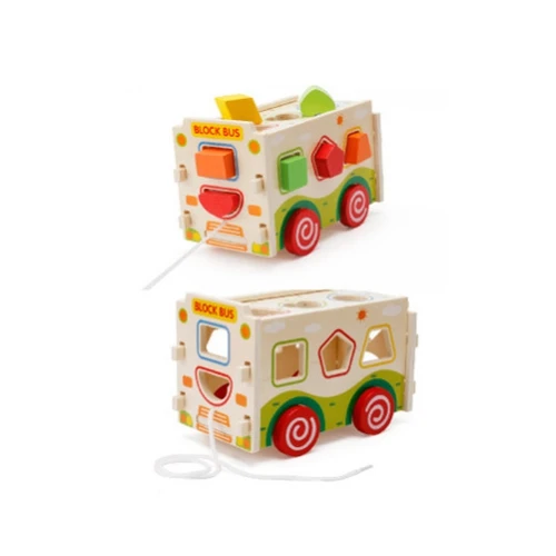 

3D Montessori Wooden disassembly toy shape cognitive pairing small train toys for children educational toy building blocks
