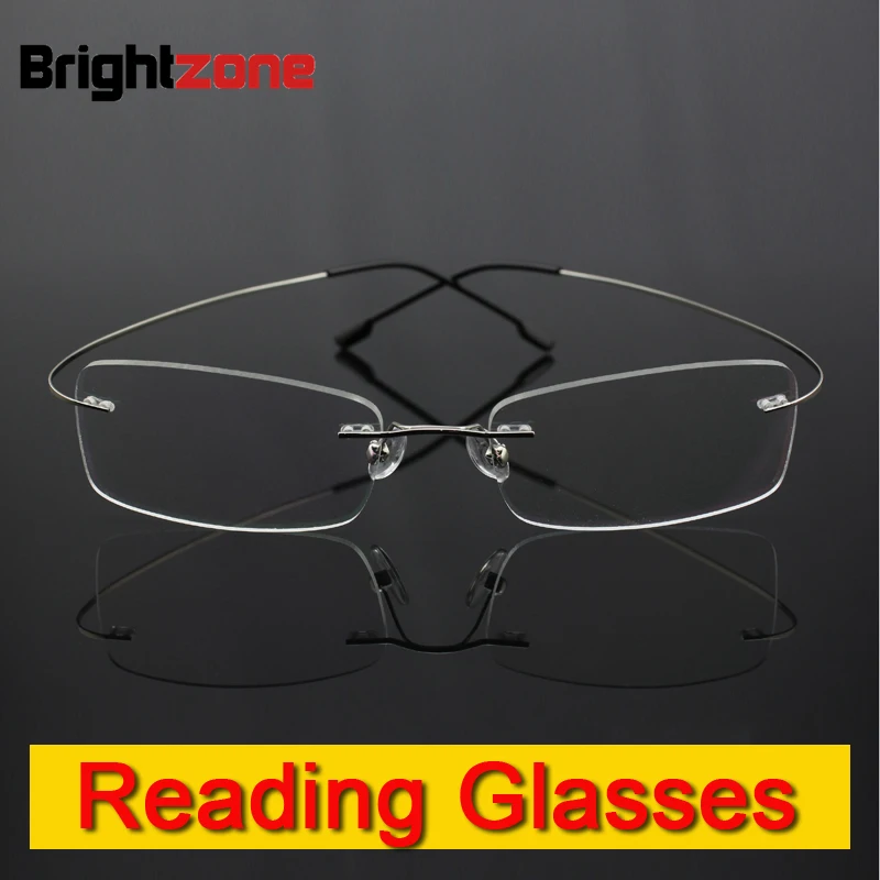 

Rimless memory titanium flexible eyeglasses Reading Presbyopic glasses magnifying glasses +1.0 +1.5 +2.0 +2.5 +3.0 +3.5 +4.0