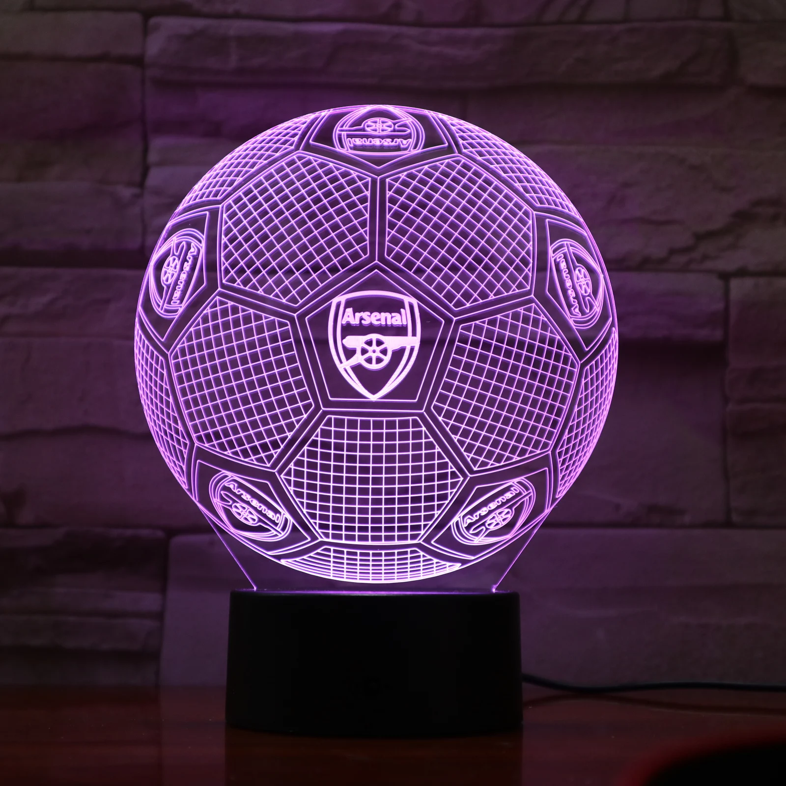 

3D Illusion led night light Boys Kids Baby Gifts soccer table lamp bedside Atmosphere Premier League Football team FC Arsenal